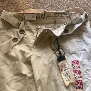 L.e.i. Khaki Utility Pants with Belt